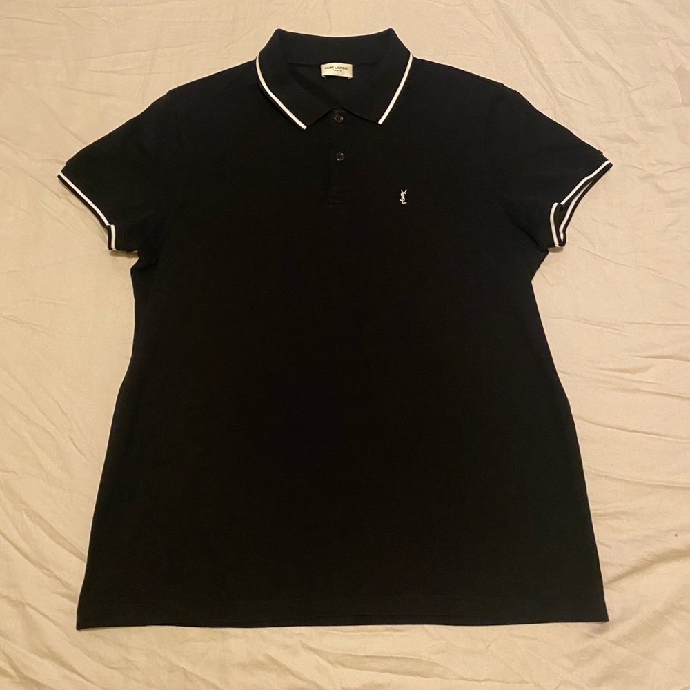 Black Yves Saint Laurent polo shirt